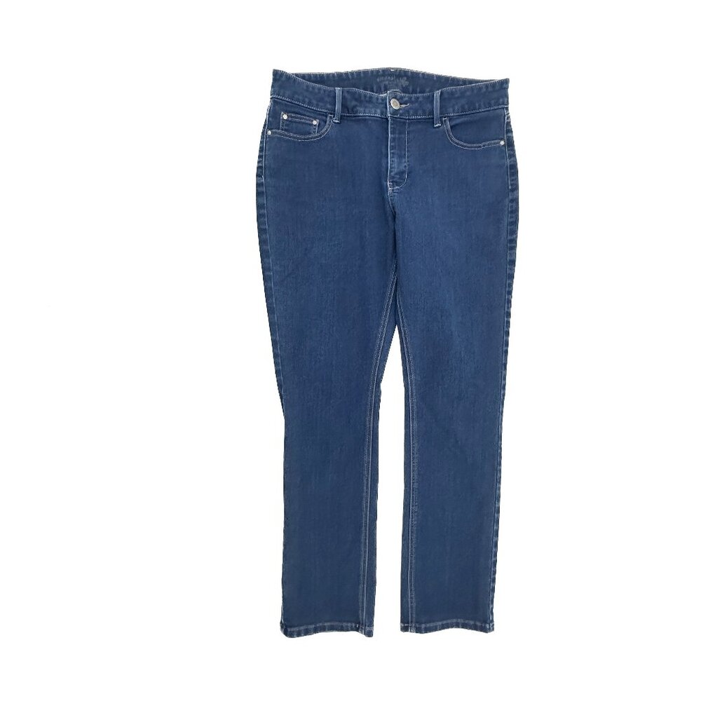 Riders by Lee Slim Straight Women's size 14 Dark Wash Blue Denim Jeans